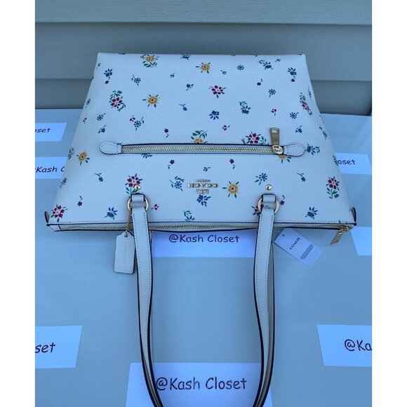 Coach tote gallery wildflower printed large purse chalk multi - Picture 7 of 12